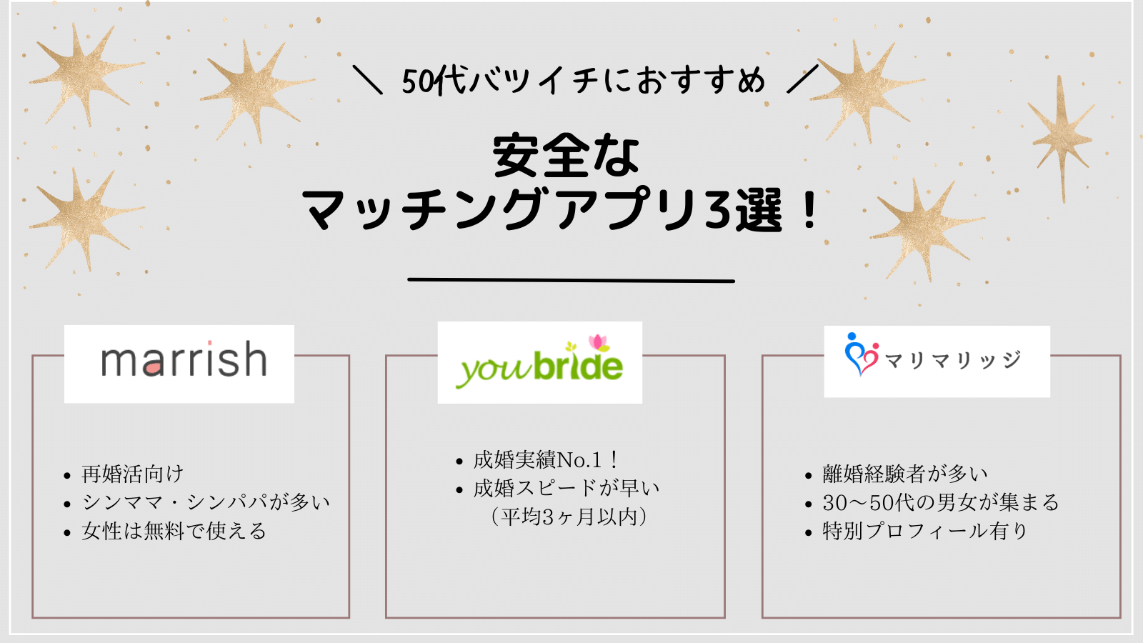 マッチングアプリおすすめ　50代